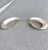 Silver Plated Geometric Hoop Statement Earring
