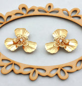 Gold Plated Floral Stud Earring