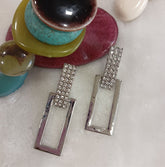 Silver / Gold Plated White Stone Studded Western fashion Earring