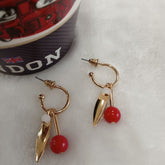 Gold Plated Resin Beaded Drop Western Fashion Earring