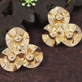 Gold/Silver Plated Cap Floral Stud Western Earring