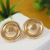 Gold/Silver Plated Circle Button Stud Western Earring