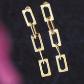 Gold/Silver Plated Geometric Link Western Earring