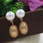 Geometric Shape Pearl Western Earring