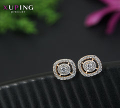 Gold Plated Round Shaped Stud Cubic Zirconia Xuping Earring- XPNGER 4441