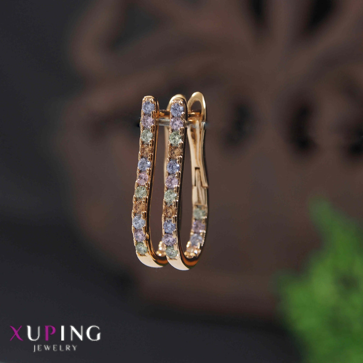 Gold Plated Multi Coloured Cubic Zicronia Xuping Earring- XPNGER 4495