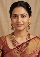 Real KUNDAN PACHE Necklace Set - Antique Necklace Set