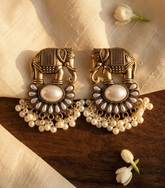 Antique Gold Plated Elephant Traditional Ethnic Dangle Earring