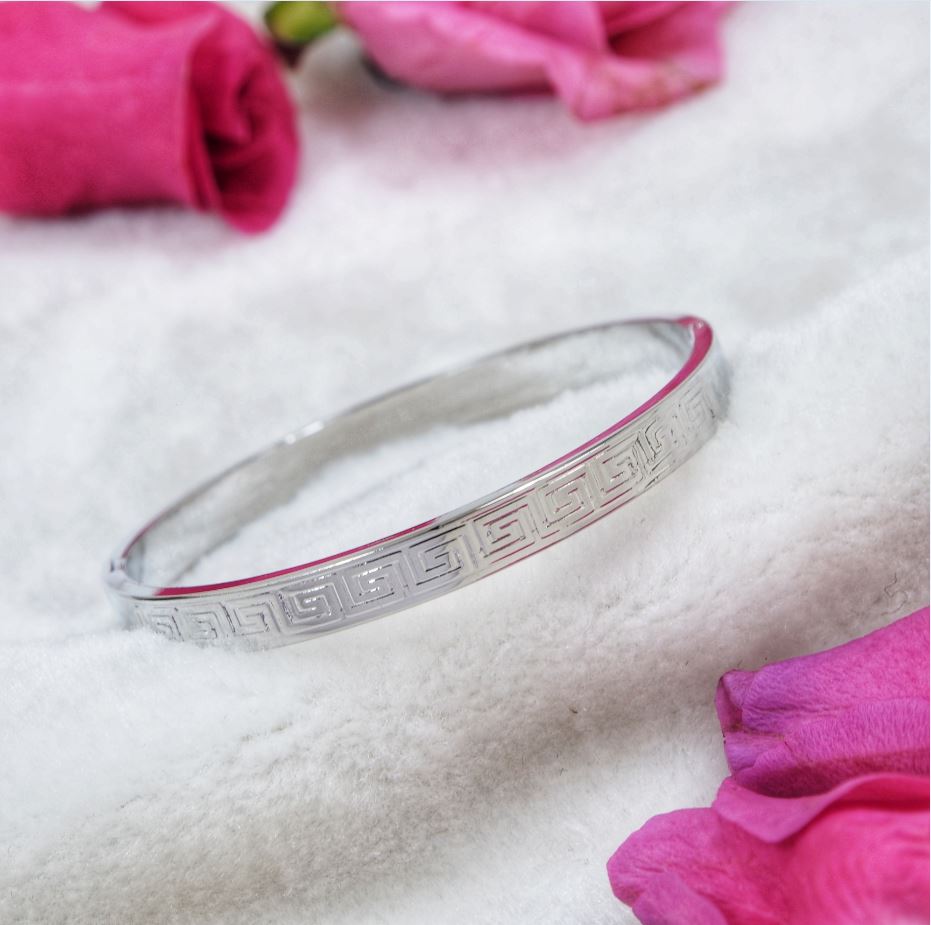 Silver Plated Rhodium Simple Design Single Kada- KD 968 – Tarohi