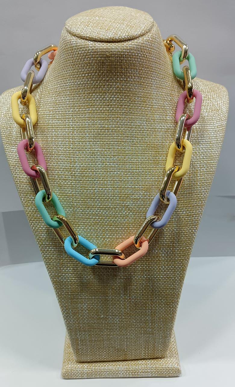 Colourful Link Necklace-CHNK 4458