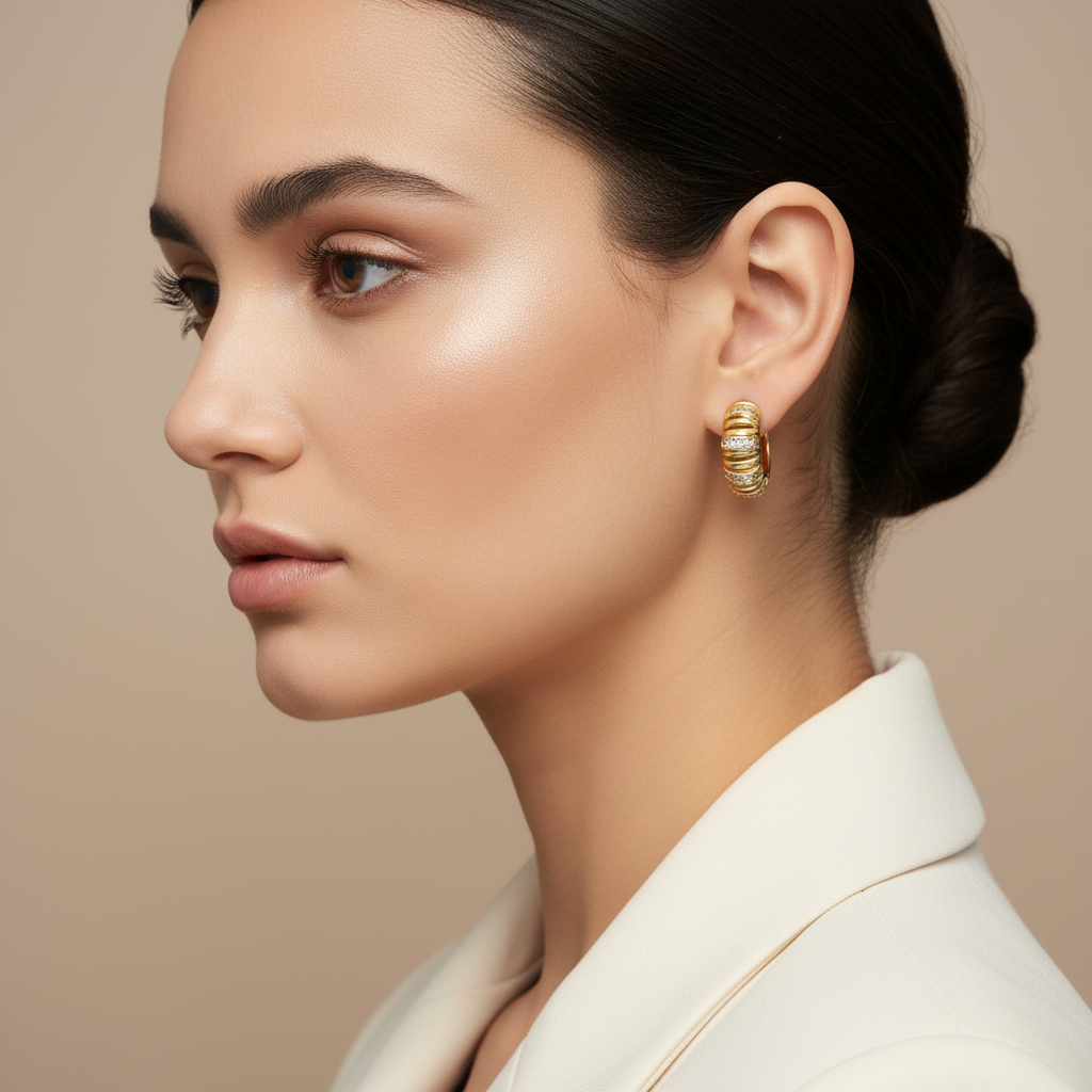 Korean Gold/ Silver Plated hoops Earring