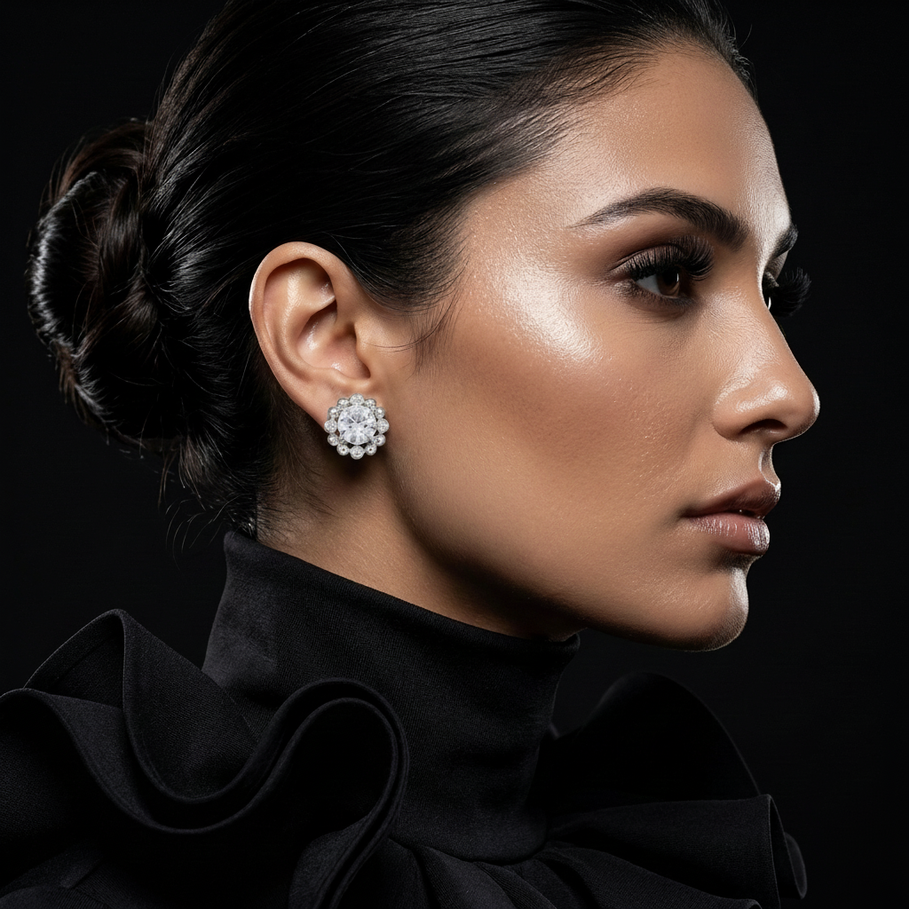 Korean  Silver Plated stud Earring