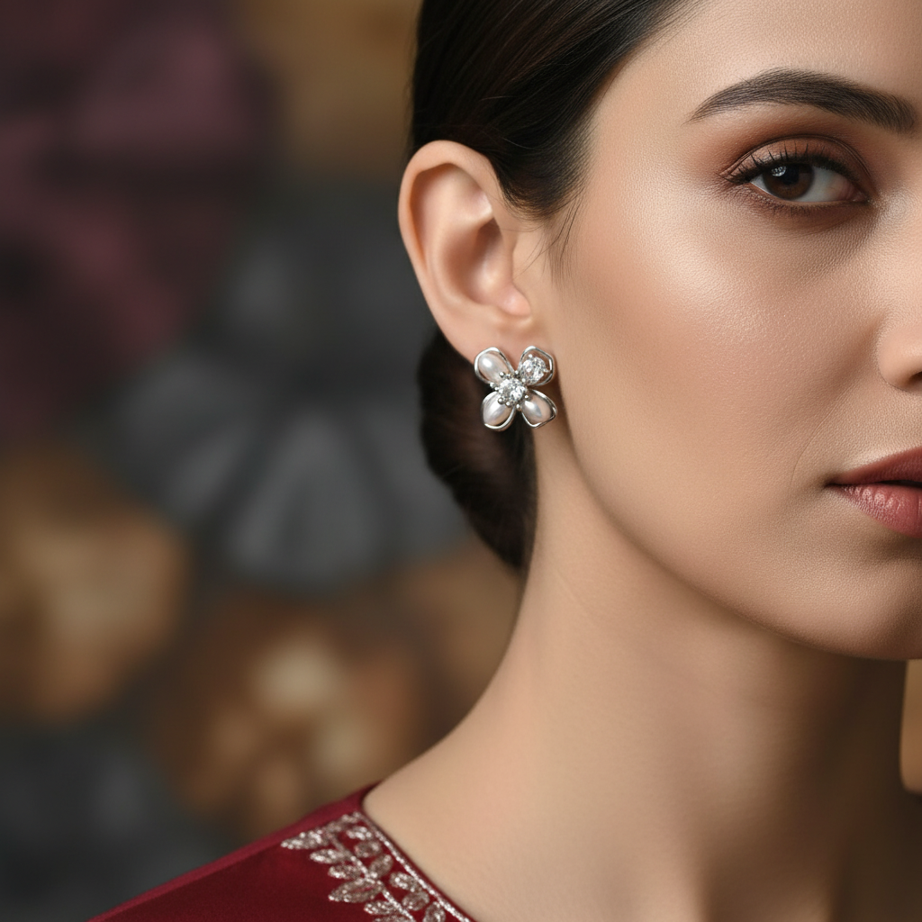 Korean silver  Plated stud Earring