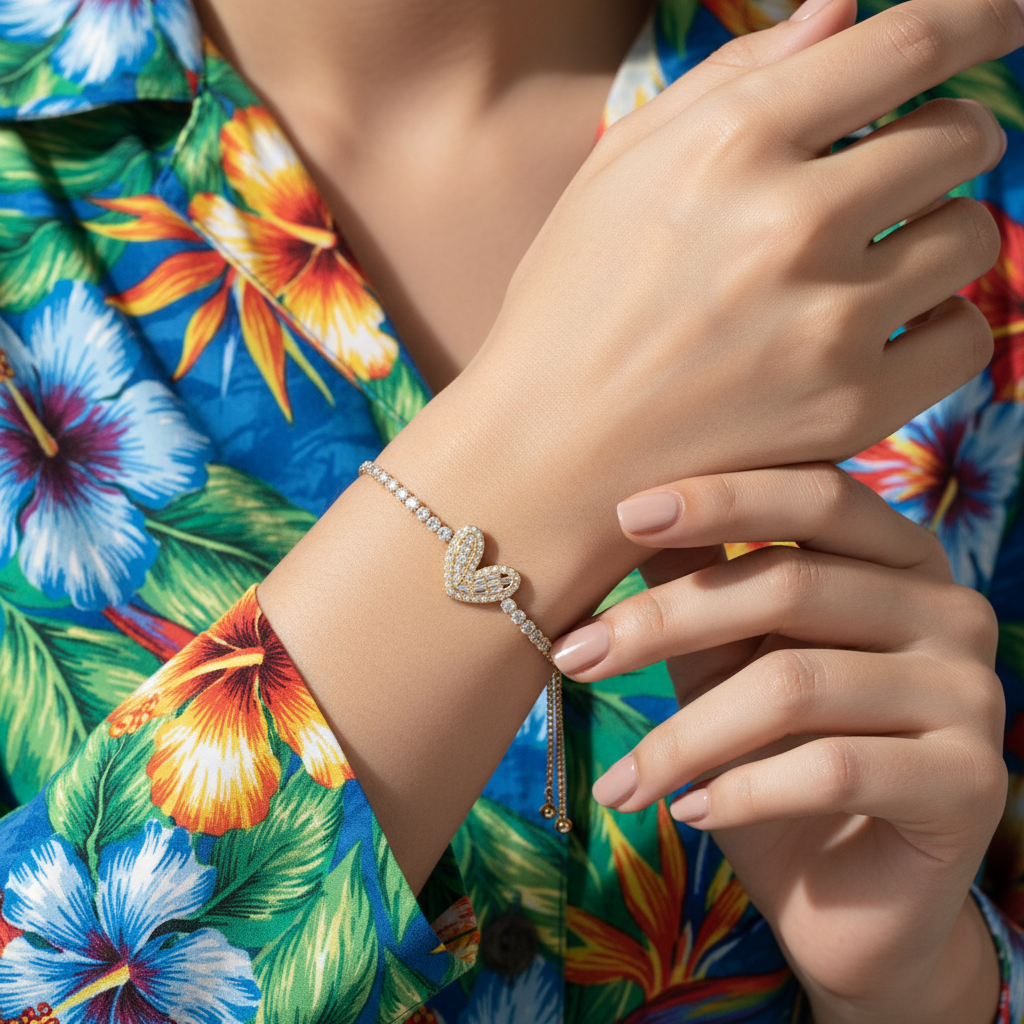 Korean Gold/Silver Plated  Zirconia Stone Adjustable Bracelet