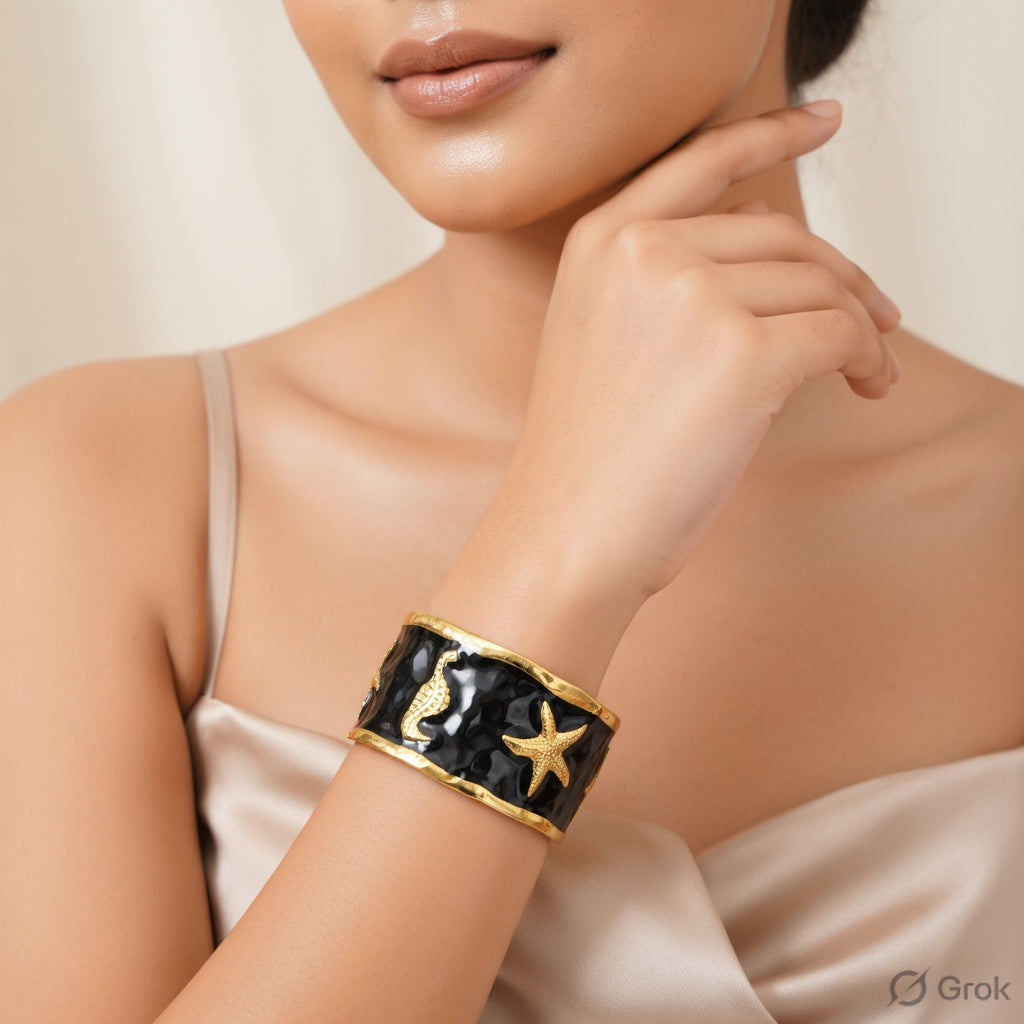 Adjustable  gold plated Cuff Kada