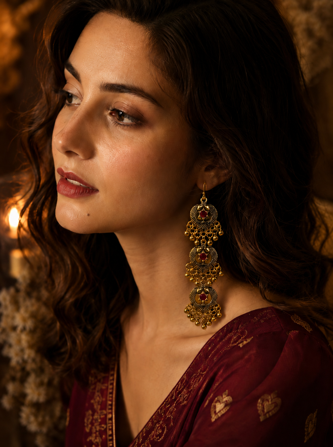 The Tiered Heritage Medallions An Antique Gold Plated Coloured Enamel Dangler