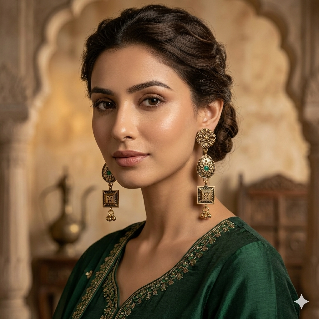 The Heritage Trio Medallions An Antique Gold/Silver Plated Earring