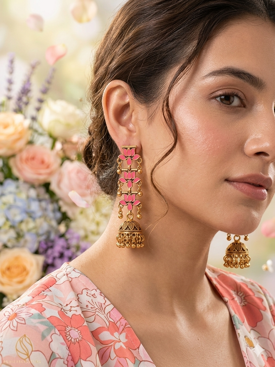 The Tiered Blossom Chandeliers An Antique Gold/Silver Plated Earring