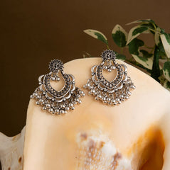 Silver / Gold Plated Floral Design Artwork With Beads Fashion Antique Earring- AER 1538