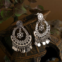 Silver / Gold Plated Floral Design Artwork With Charms Fashion Antique Earring- AER 1707
