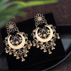 Antique Gold Plated Multicoloured Chandbali Earrings- AER 2788