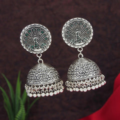 Antique Gold/Silver Plated Multicoloured Jhumki Earring- AER 3184
