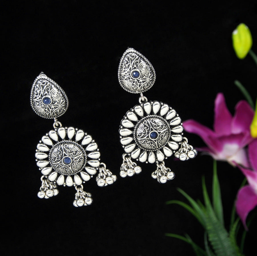 Antique Gold/Silver Plated Floral Trendy Drop Earring- AER 3199