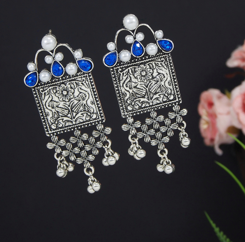 Antique Gold/Silver Plated Design Artwork Hanging Beads Fashion Earring- AER 3212