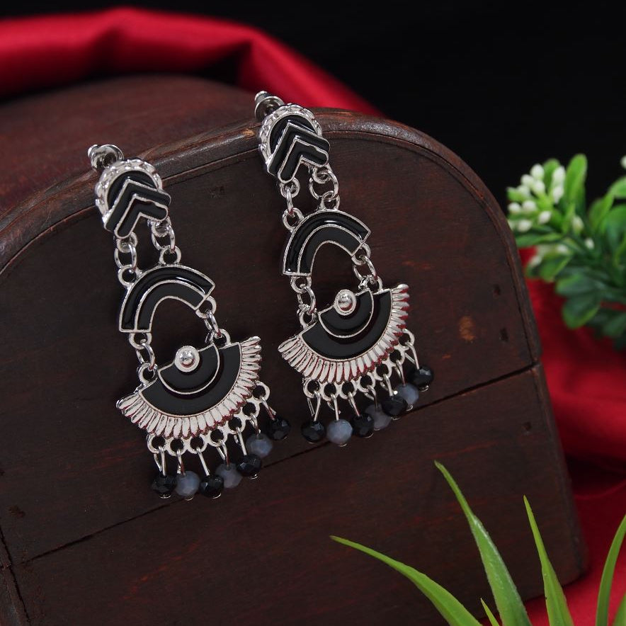 Antique Gold/Silver Plated Multi Coloured Dangle Earring