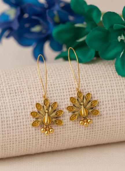 Silver/Gold Plated Long Hook Closure Hanging Peacock Enamel Artwork Design Antique Fashion Earring