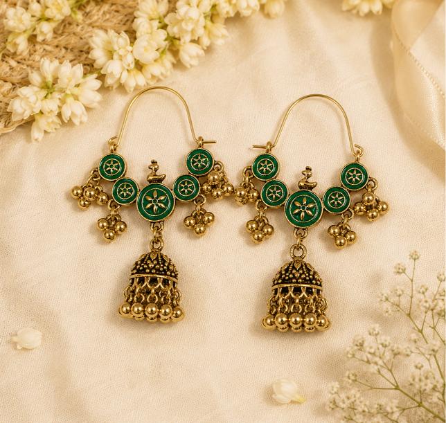 The Royal Wheel Chandeliers An Antique Gold/Silver Plated Enamel Dangler