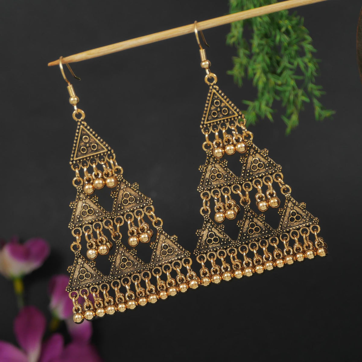 Antique Gold Plated Dangler Earring