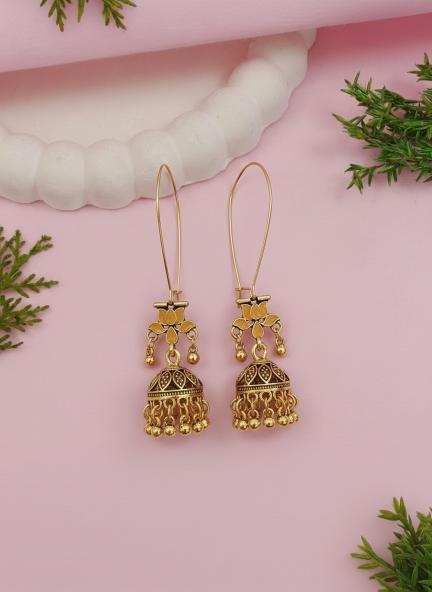 Antique Gold/Silver Plated Dual Coloured Enamel Dangler Earring