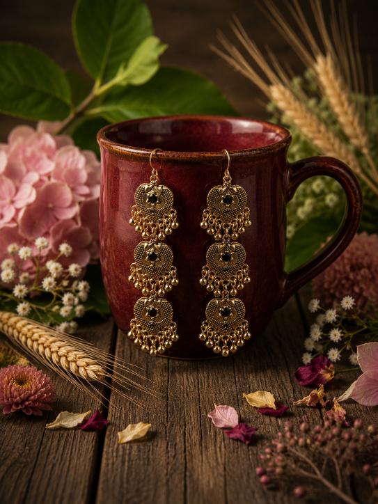 The Tiered Heritage Medallions An Antique Gold Plated Coloured Enamel Dangler