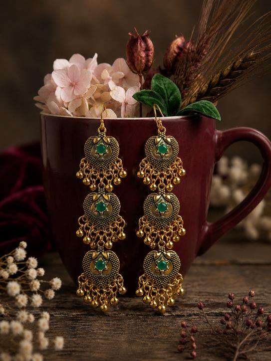 The Tiered Heritage Medallions An Antique Gold Plated Coloured Enamel Dangler