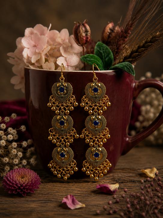 The Tiered Heritage Medallions An Antique Gold Plated Coloured Enamel Dangler