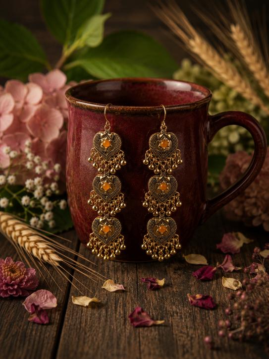 The Tiered Heritage Medallions An Antique Gold Plated Coloured Enamel Dangler
