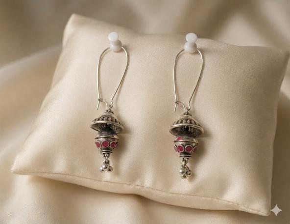 The Tiered Pagoda Lanterns An Antique Gold/Silver Plated Enamel Dangler