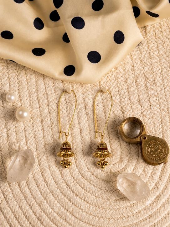 The Minimalist Minaret Hooks An Antique Gold/Silver Plated Enamel Dangler