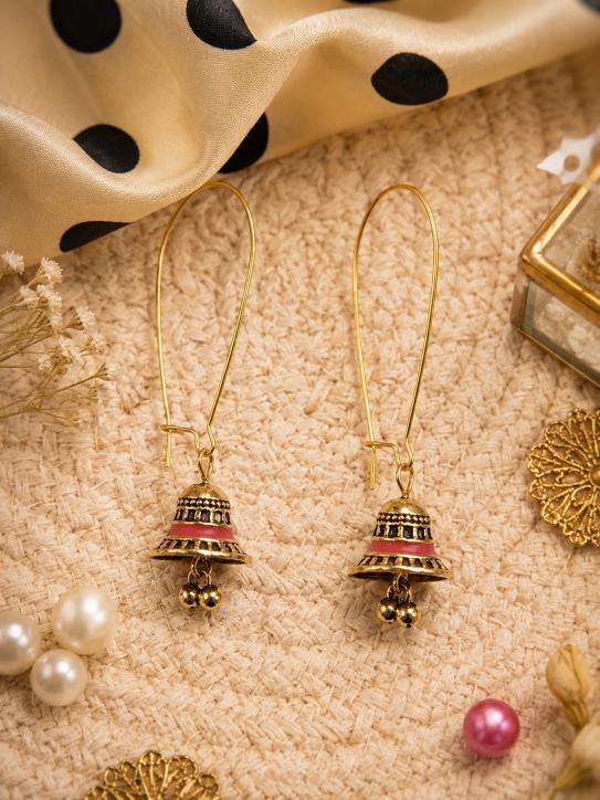 The Minimalist Minaret Hooks An Antique Gold/Silver Plated Enamel Dangler