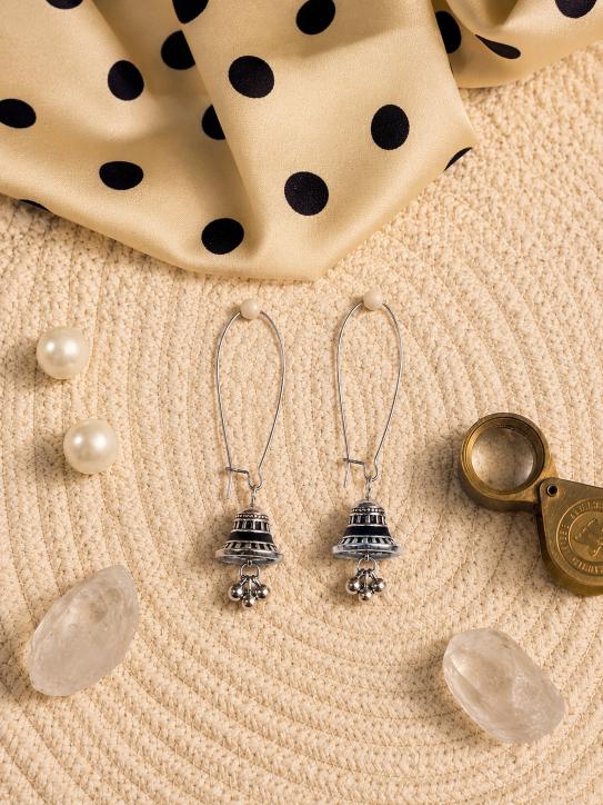 The Minimalist Minaret Hooks An Antique Gold/Silver Plated Enamel Dangler