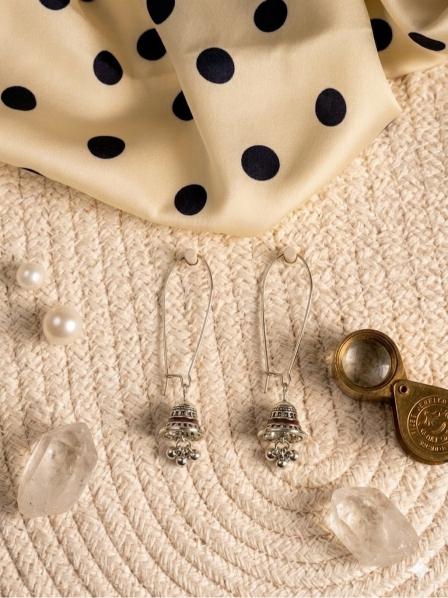 The Minimalist Minaret Hooks An Antique Gold/Silver Plated Enamel Dangler