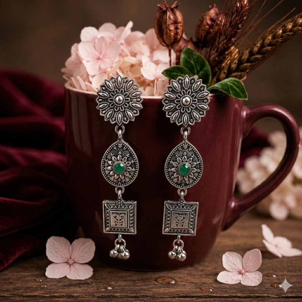 The Heritage Trio Medallions An Antique Gold/Silver Plated Earring