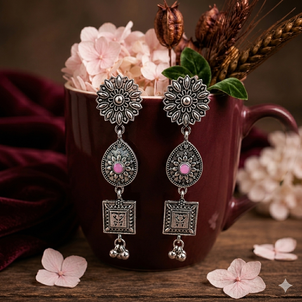 The Heritage Trio Medallions An Antique Gold/Silver Plated Earring