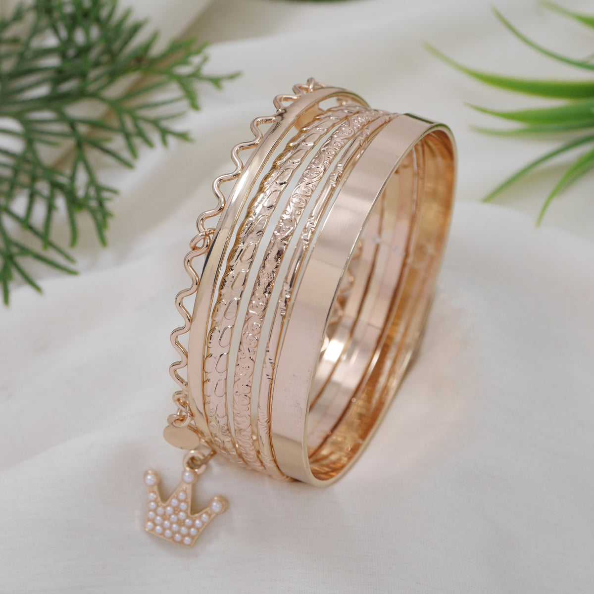 Gold Plated Charm Bangles