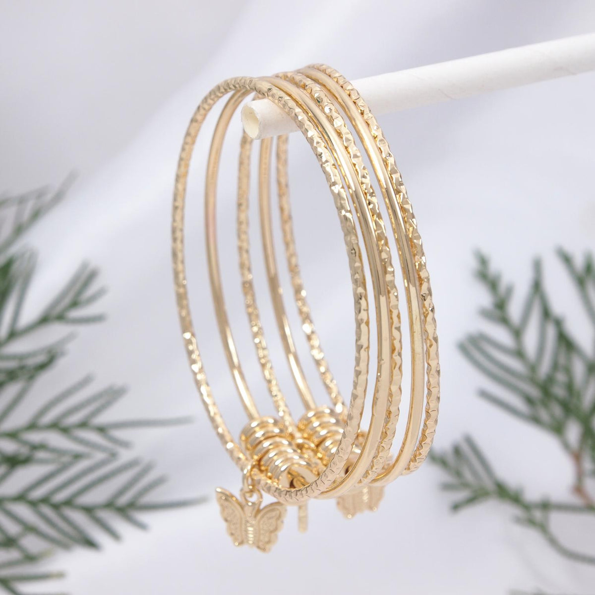 Gold Plated Charm Bangles