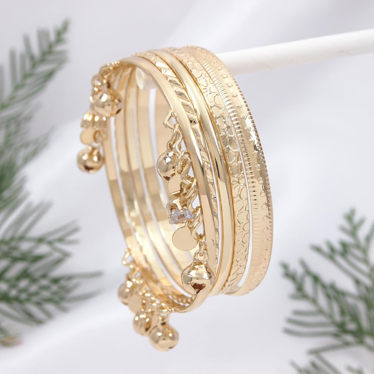 Gold Plated Charm Bangles