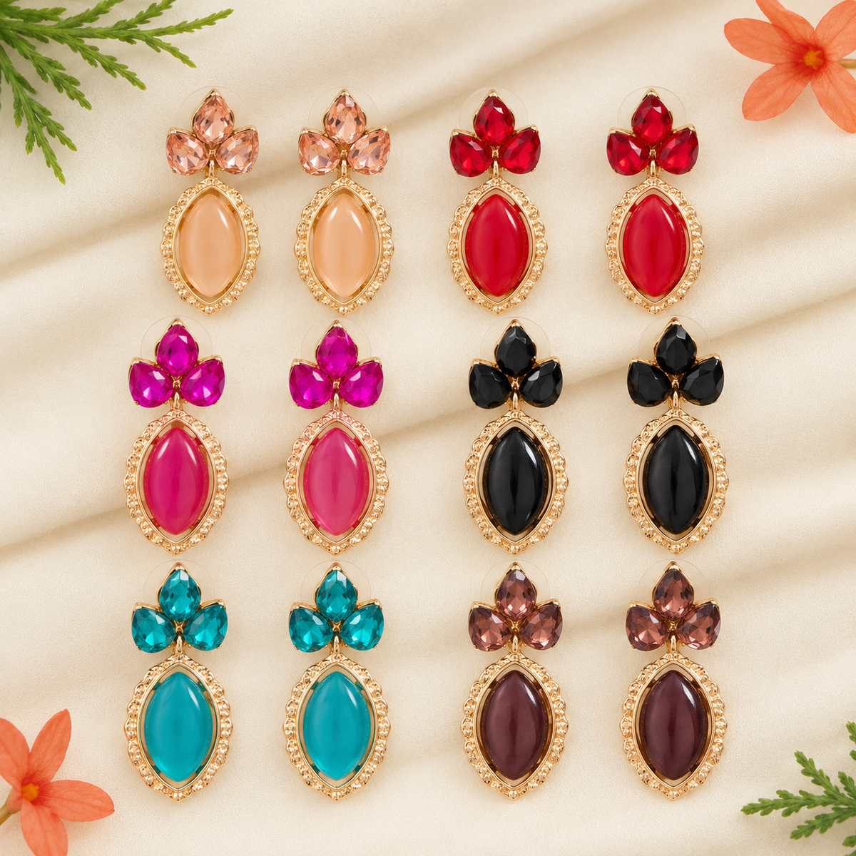 Gold Plated Western Earring ( pack of 6 )