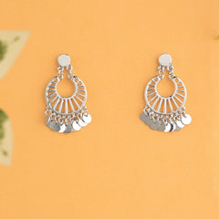 Silver / Gold Plated Circular Design With Hanging Charms Drop Earring-WER 1409