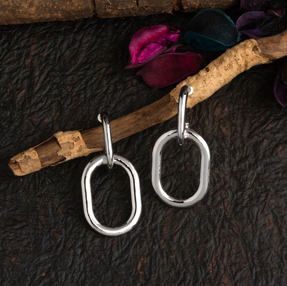 Silver / Gold Plated Geometric Shaped Drop Earring